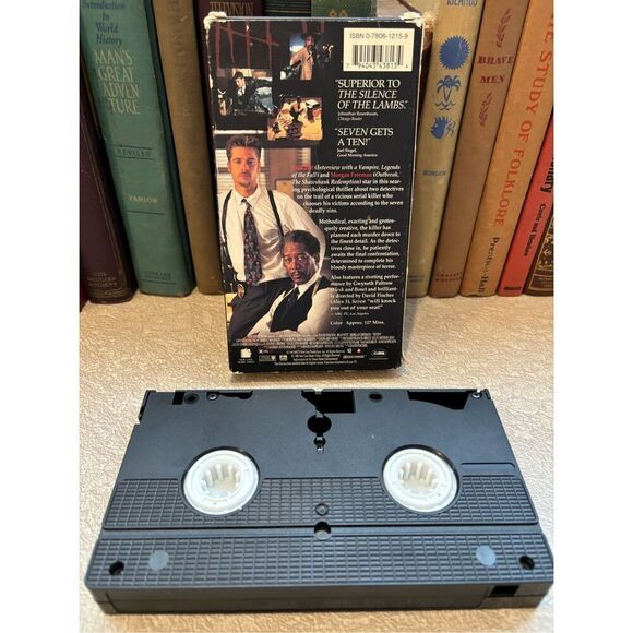 SEVEN VHS Tape Brad Pitt Morgan Freeman Suspense Movie Vintage - Picture 4 of 4